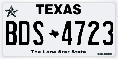 TX license plate BDS4723