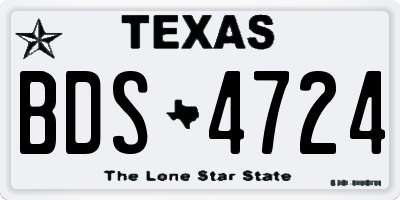 TX license plate BDS4724