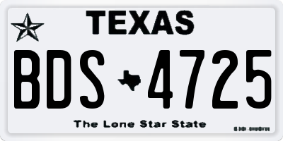 TX license plate BDS4725