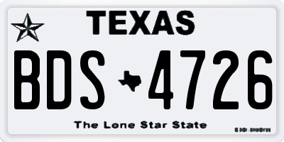 TX license plate BDS4726