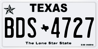 TX license plate BDS4727