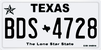 TX license plate BDS4728