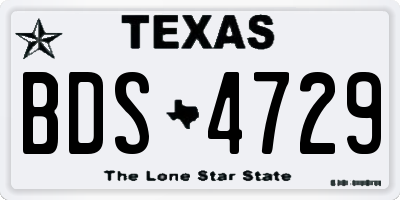 TX license plate BDS4729