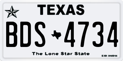 TX license plate BDS4734