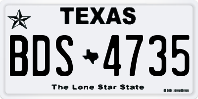 TX license plate BDS4735