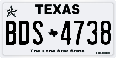 TX license plate BDS4738
