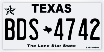 TX license plate BDS4742