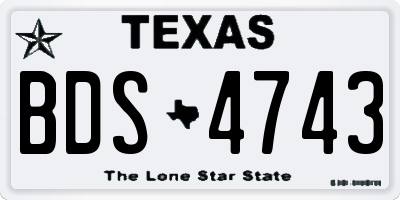TX license plate BDS4743