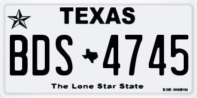 TX license plate BDS4745