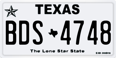 TX license plate BDS4748