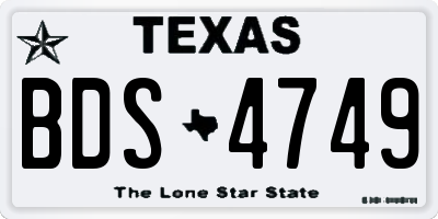 TX license plate BDS4749