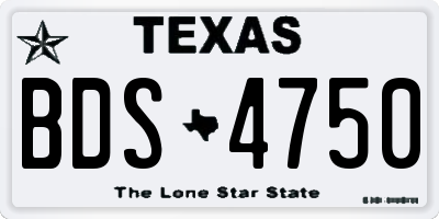 TX license plate BDS4750