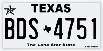 TX license plate BDS4751