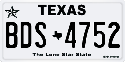 TX license plate BDS4752
