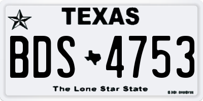 TX license plate BDS4753