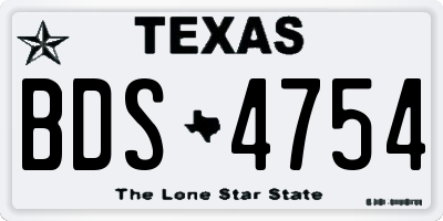 TX license plate BDS4754