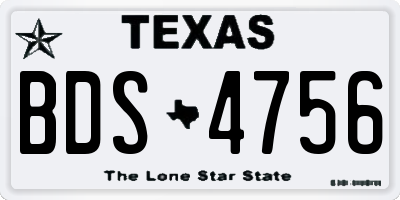 TX license plate BDS4756