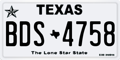 TX license plate BDS4758