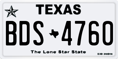 TX license plate BDS4760
