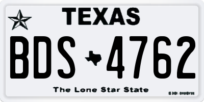 TX license plate BDS4762