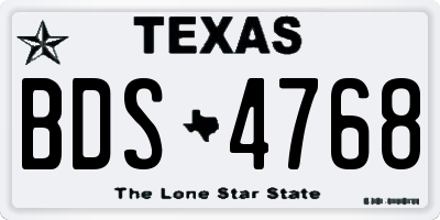 TX license plate BDS4768