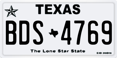 TX license plate BDS4769