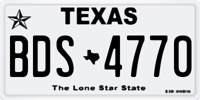 TX license plate BDS4770