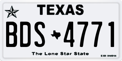 TX license plate BDS4771