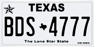 TX license plate BDS4777