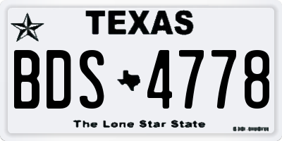 TX license plate BDS4778