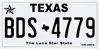 TX license plate BDS4779