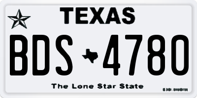TX license plate BDS4780