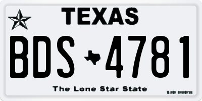 TX license plate BDS4781