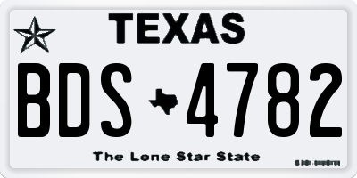 TX license plate BDS4782
