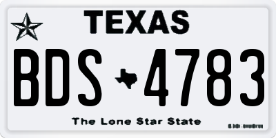 TX license plate BDS4783