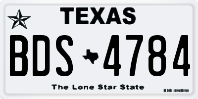 TX license plate BDS4784
