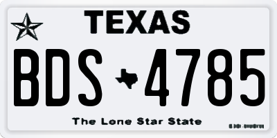 TX license plate BDS4785