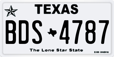 TX license plate BDS4787