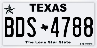 TX license plate BDS4788
