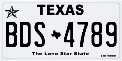 TX license plate BDS4789