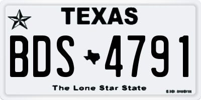 TX license plate BDS4791