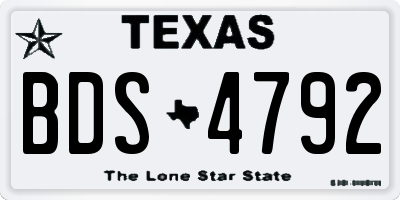 TX license plate BDS4792