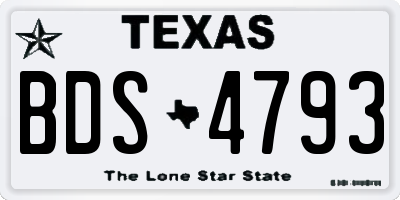 TX license plate BDS4793