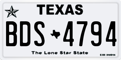 TX license plate BDS4794