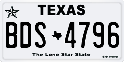 TX license plate BDS4796