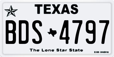 TX license plate BDS4797