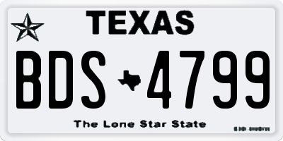 TX license plate BDS4799