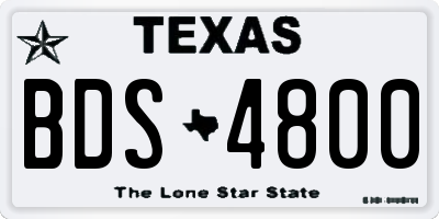 TX license plate BDS4800