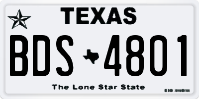 TX license plate BDS4801