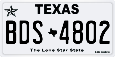 TX license plate BDS4802